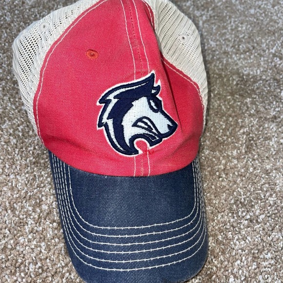 CSU Pueblo timber wolves hat cat trucker style adjustable red/blue embroidered - Picture 2 of 5
